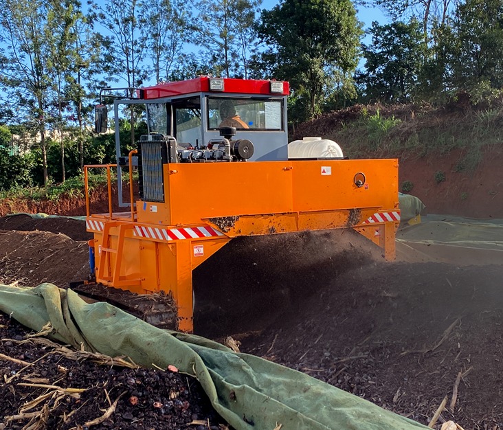 LIMBUA Kenya Implements Crawler Compost Turner and Crusher for Compost