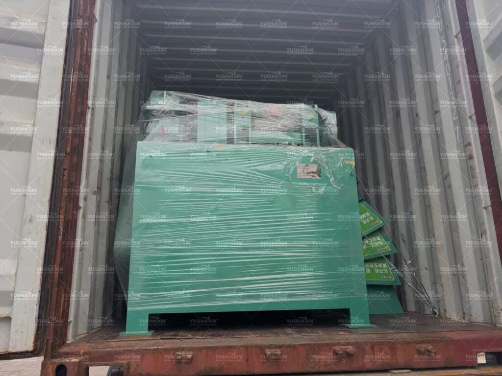 Fertilizer granulation equipment being loaded at the Yushuxin factory for shipment to Zambia